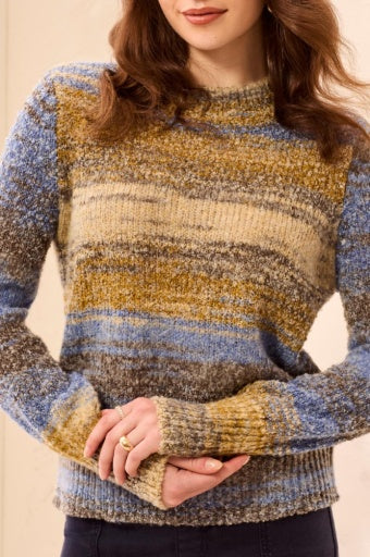 Mock Neck Sweater, Cobalt