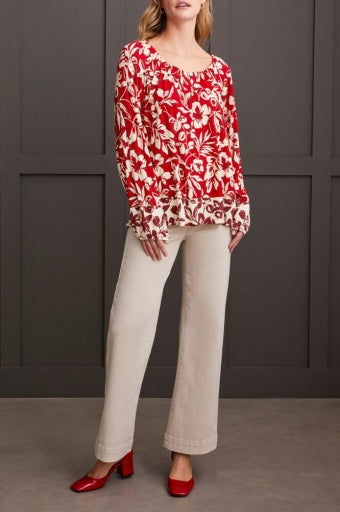 L/S Peasant Top w/Buttons