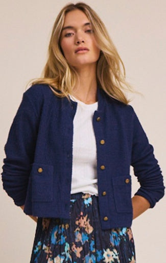 TEXTURED KNIT BOMBER JACKET
