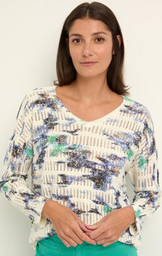 WATER LILIES POINTELLE SWEATER
