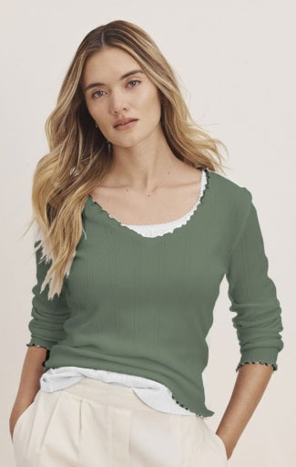 POINTELLE RIB CLEO LONG SLEEVE TEE