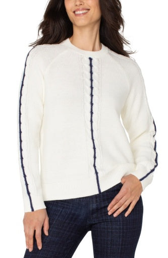 long slv crew neck raglan sweater