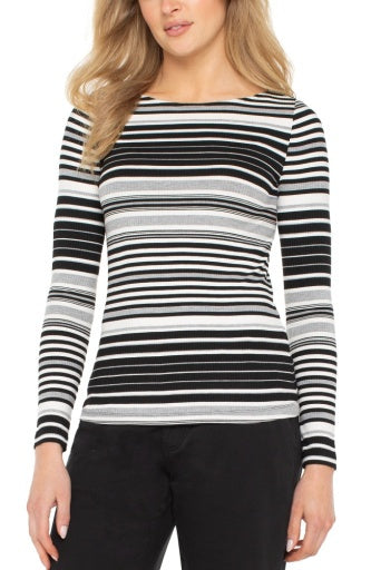 Long Slv Boat Nck Knit Top