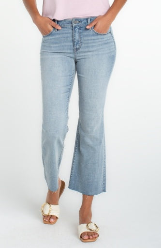 hannah crop flare w/ cut hem 25.5" ins