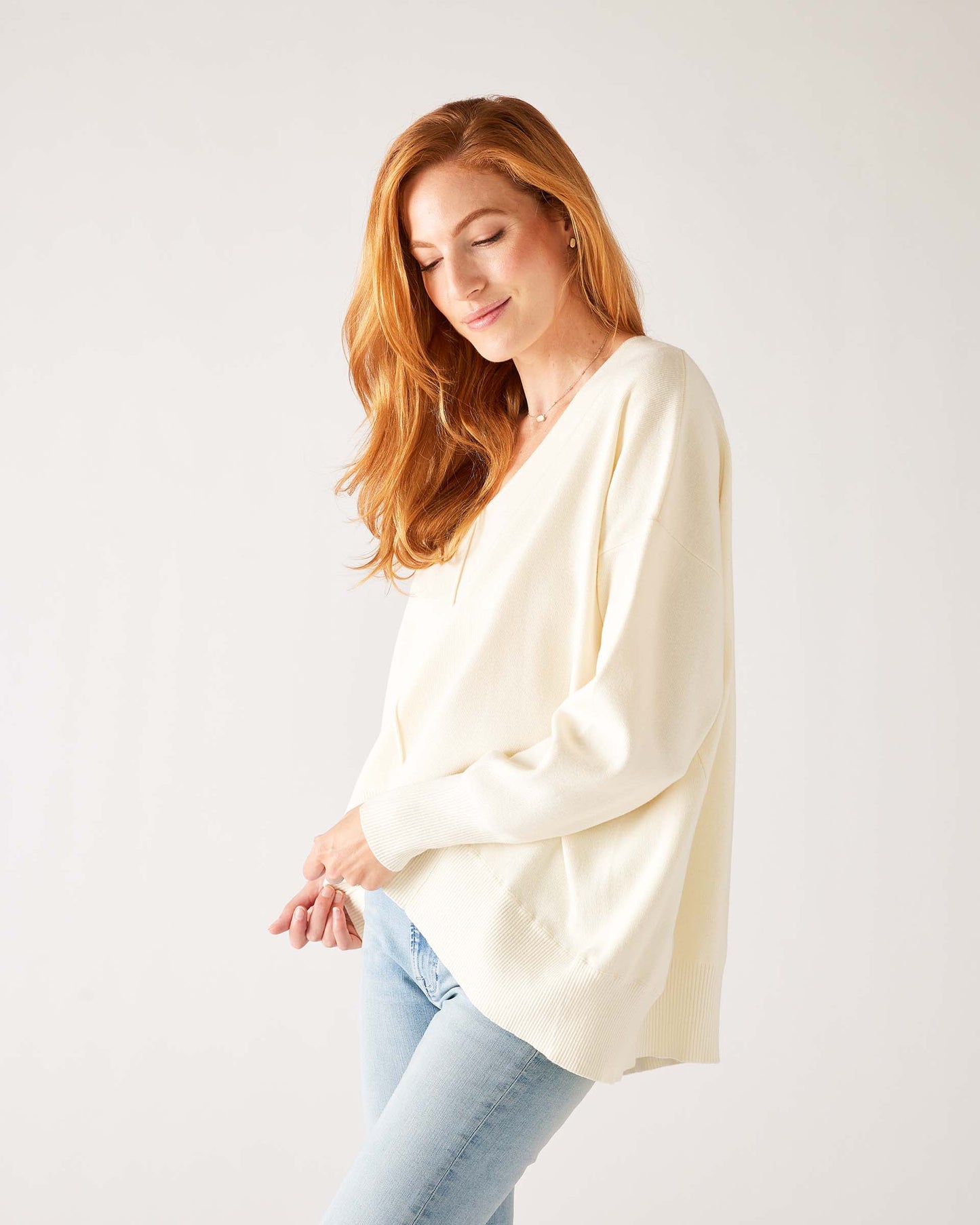 Toujours V-Neck Sweater - Cream