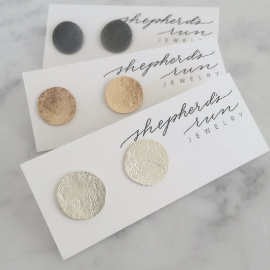 Thumbtack Stud Earrings Small Silver