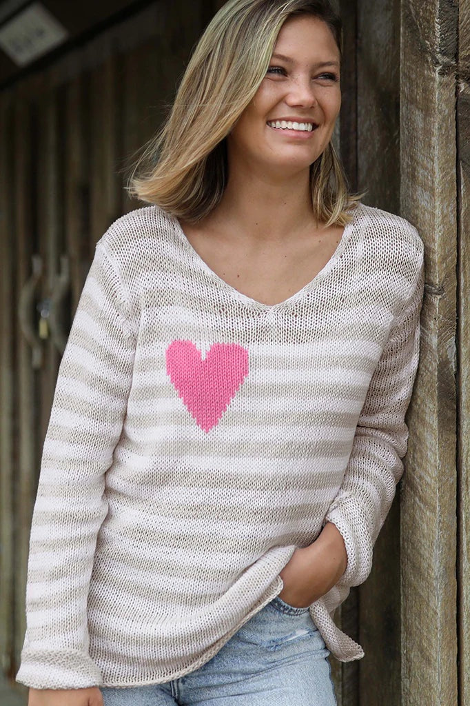 Sale! Eloise Stripe Heart Sweater